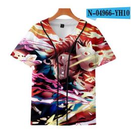 Summer Fashion Tshirt Baseball Jersey Anime 3D Printed Breathable T-shirt Hip Hop Clothing 080