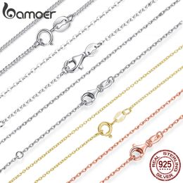 Classic Basic Chain 100% 925 Sterling Silver Lobster Clasp Adjustable Necklace Chain Fashion Jewellery for Women