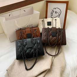 Crossbody Bag Small Black PU Leather For Women 2021 Winter Chain Designer Shoulder Handbags Women's Hand