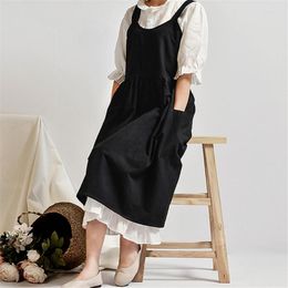 Aprons 1Pc Adjustable Cooking Kitchen Chef Apron With Pocket Cafe Florist BBQ Baking Dress Long Nordic Women Bib Delantal Cocina