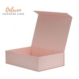 Wholesale 10Pcs/Lot Plain Paperboard Folding rigid box Magnetic closure 3 Colours available packaging hair wigs cosmetic gift box 210325
