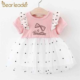 Baby Dresses Summer Toddler Girls Mesh Dress Polka Dot Princess Costume Lovely Fashion Clothes 210429