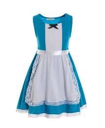 Alice Party Dress halloween costume birthday party wonderland wedding Blue toddler dress girls clothes Q0716