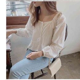 Womens Blouse Summer Tops Femme Spring Shirt White Long Sleeve Cotton Girls Plus Size Blusas Solid Loose 210423