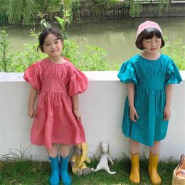 Summer Arrival Girls Fashion Cotton Dress Kids Korean Design Dresses 210528