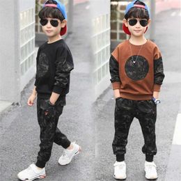 Children Boy's Clothing Set Teen Outfits Kids Boys Camouflage Disguise Tracksuit Sportwear Sport Suit 4 6 8 10 12 Years 211224