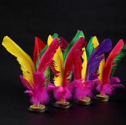 2022 new Fun Kids Exercise Kick Shuttlecock Chinese Jianzi Colourful Feather Foot Sports Outdoor Toy Gamefast ship