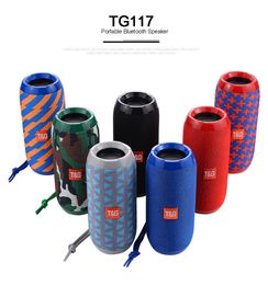 TG116 Upgrade Version TG117 Bluetooth Portable Speaker Double Horn Mini Outdoor Waterproof Subwoofer Loudspeaker Wireless Speakers Support TFT USB Card FM Radio