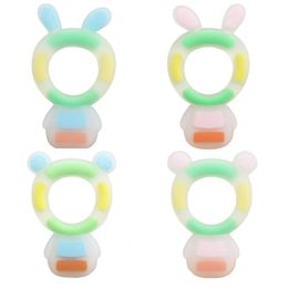 1pc Silicone Teether Animal Shape Baby Food Grade Ring Teething Toys Pendant Oral Care Toy Gift Nursing Accessories