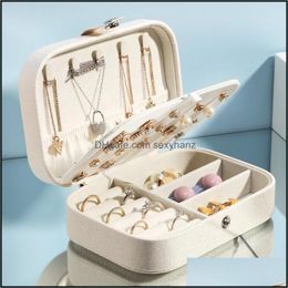 Jewellery Boxes Packaging & Display Pu Leather Box Travel Bracelet Earring Storage Case Simple Portable Gwe10985 Drop Delivery 2021 Y8Ayn
