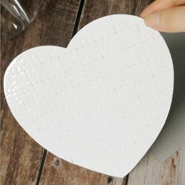 Blank Heart Shaped Puzzles 75pieces Sublimation Paper Products Pearl Jigsaw DIY Puzzle Wedding Birthday Valentine's Day Party Favour