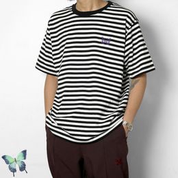 Striped T Shirt Embroidery Men Women Needles