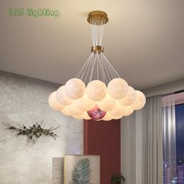 Pendant Lamps Romantic Balls LED Chandelier El Hall Parlour Bedroom Lighting Fixtures Indoor Luminaire Suspension Material Home Deco G9