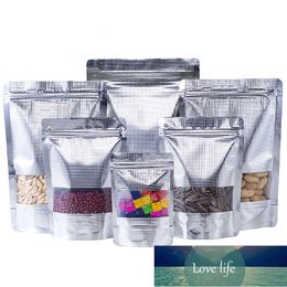 100pcs Silver Aluminium Foil Window Bag Food Snack Sugar Coffee Beans Chocolate Spice Self-Sealing Packaging Pouches Factory price expert design Quality Latest