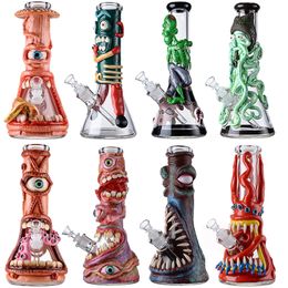 11 Inch Big Bongs Halloween Style Hookahs 7mm Thick Glass Beaker Bong Octopus Water Pipes Straight Tube Oil Dab Rigs 18mm Joint With Diffused Downstem