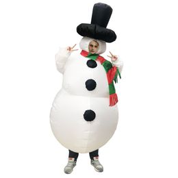 Mascot CostumesChristmas Gift White Parent-Kids Snowman Costumes Clothing Inflatable Costumes Party Costume for Adult ChildrenMascot doll c