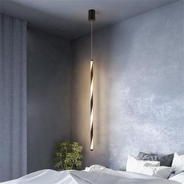 Pendant Lamps Nordic Minimalist Lights Modern Bedroom Bedside Lamp Coffee Bar Restaurant Light Creative Design Long Line Hanging