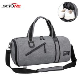 Outdoor Bags Gym Men Built-in Dry Bag Waterproof Handbags Shoulder For Shoes Training Fitness Travel Swim Sac De Sport XA144G