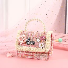 purse gift bags UK - Xiaoxiangfeng Korean Boutique Camellia Pearl Portable Slant Across Girl Princess Zero Purse Gift Bag