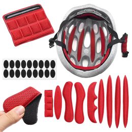 27Pcs Universal Helmet Inner Padding Foam Pads Kit Sealed Red Sponge For Outdoor Sports Cycling Motorcycle Bicycle Accessories