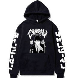 Anime Chainsaw Man Aki Hayakawa Hoodie Sweatshirt Men Korean Kpop Street Style Sweatshirt Y1121