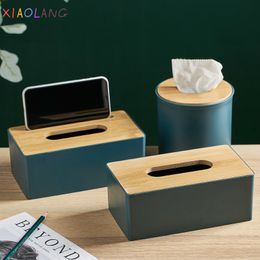 Nordic Tissue Box Bamboo Multifunctional Environmental Protection Napkin Holder Living Room Modern Home Decoration Accessories 210326