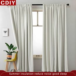 CDIY Solid Blackout Curtain For Living Room Bedroom Modern Window Curtain For Kitchen Curtain Drapes Decoration Panel Custom 210712