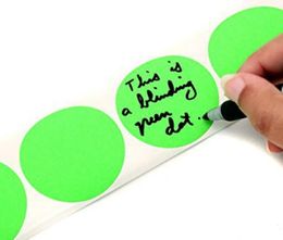 Colours pink yellow green blank Adhesive Stickers 500PCS Roll 1inch DIY write Round Label For Holiday Presents Business