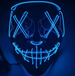 blue red purple Halloween Mask LED Light Up Funny Masks The Purge Election Year Great Festival Cosplay Costume Supplies Party Mask