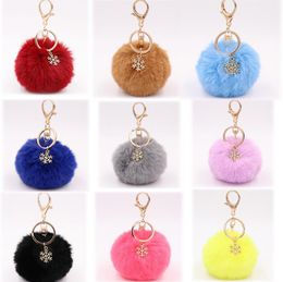 Creativity Snowflake Plush Keychain Pendant Luggage Decoration Jewellery Key Chain Christmas Gift Keyring 15 Colours