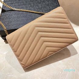 Genuine Leather Clutch Bags woman Chain Purse Fashion Lady Shoulder Bag Cowhide Handbag Presbyopic Messenger Women cross body Handbags