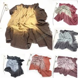 80*200cm Large Long Scarf Women Muslim Hijabs Warm Soft Bandanas Cotton Scarves Gradient Headscarf Wrap Fringe Female Shawls