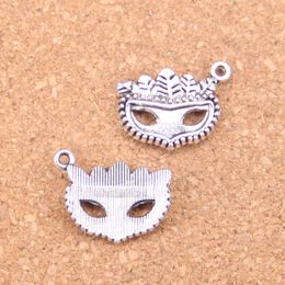 52pcs Antique Silver Bronze Plated mask masquerade mardi gras Charms Pendant DIY Necklace Bracelet Bangle Findings 19*20mm