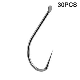 Fishing Hooks 30 Pcs Titanium Alloy Hook No Barb Hardened Bait Holders Angling Tackles Gear Accessories