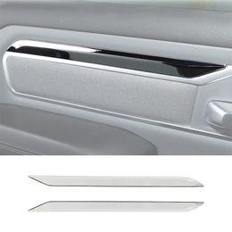 Silver Interior Door Trim Strip Decoration For Dodge Ram 1500 18+ Accessories 2PC
