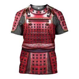 New summer T shirts 3D Printed Samurai Armor Men Harajuku Fashion Short sleeve shirt street Casual Unisex T-shirt top 210329