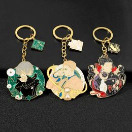 HJ509 Japanese Jujutsu Kaisen Anime figure for Car Keyring bags Metal Enamel Keychain Decorations Jewellery Kids friends Gifts G1019