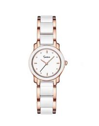 Watch Ladies Simple Quartz Movement Round Steel Straps Leather Case Luminous Mineral Reinpressed Glass Fashion Elegant Small and Romantic