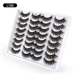 16 Pairs 3D Mink False Fake Eyelashes Extension Synthetic Hair Full Strip Eye Lashes Thick Lahs Natural Long SDSP011