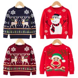Girls Boys Sweater Winter Autumn Children Christmas Elk Clothing Baby Girl Knitwear Pullover Knitted Kids Print Warm Sweaters Y1024