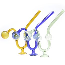 Glass Smoking Pipe Glass Handle Oil Burner Pipes Different Colour Smoking Pipe Glass Bong Shisha Water Tube