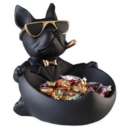 Dog Figurine Statue Storage Box Home Decoration Ornamental Crafts Art Sculpture Figurines Decor Gift Figurinhas Estatua 210827