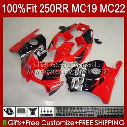 Fairings Injection Mould For HONDA CBR 250CC MC19 88-89 CBR 250RR 250 RR CC 250R 1988-1989 112HC.73 CBR250RR 88 89 CBR250 RR CC 1988 1989 OEM Full Bodys Kit glossy red blk