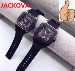 Relogio Masculino Military Women Men Quartz Watches Blue Brow Black Dial Square Watch Unique Rubber Silicone Clock Wristwatch