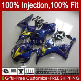 Injection Mould Fairings For HONDA CBR 1000 RR CC 1000RR CBR1000RR Dark blue 06 07 Body 59No.70 100%Fit CBR1000 RR 1000CC 2006 2007 CBR1000-RR 06-07 OEM Bodywork Kit