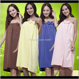 Textiles Home & Garden Drop Delivery 2021 Microfiber Bow Bowknot Women Lady Girl Wearable Tube Top Beach Bathing Spa Spring Bath Skirt Towel