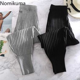 Nomikuma Autumn Winter Knitted Harem Pants Korean High Waist Ankle-length Trousers Korean Causal Women Sweater Pants 6B612 210707