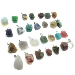 2022 new Irregular Chakra stone Charms Pendant Reiki Healing Crystal Charm Hangings Fashion Necklace Jewellery Making Wholesale
