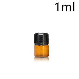 1ML Amber Mini Glass Bottle Essential Perfume Oil Vials Sample Test Bottles Portable Refillable