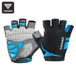 TOSUOD Bicycle riding gloves silicone shock absorption breathable mountain half finger road bike spinning bicycle summer gloves H1022